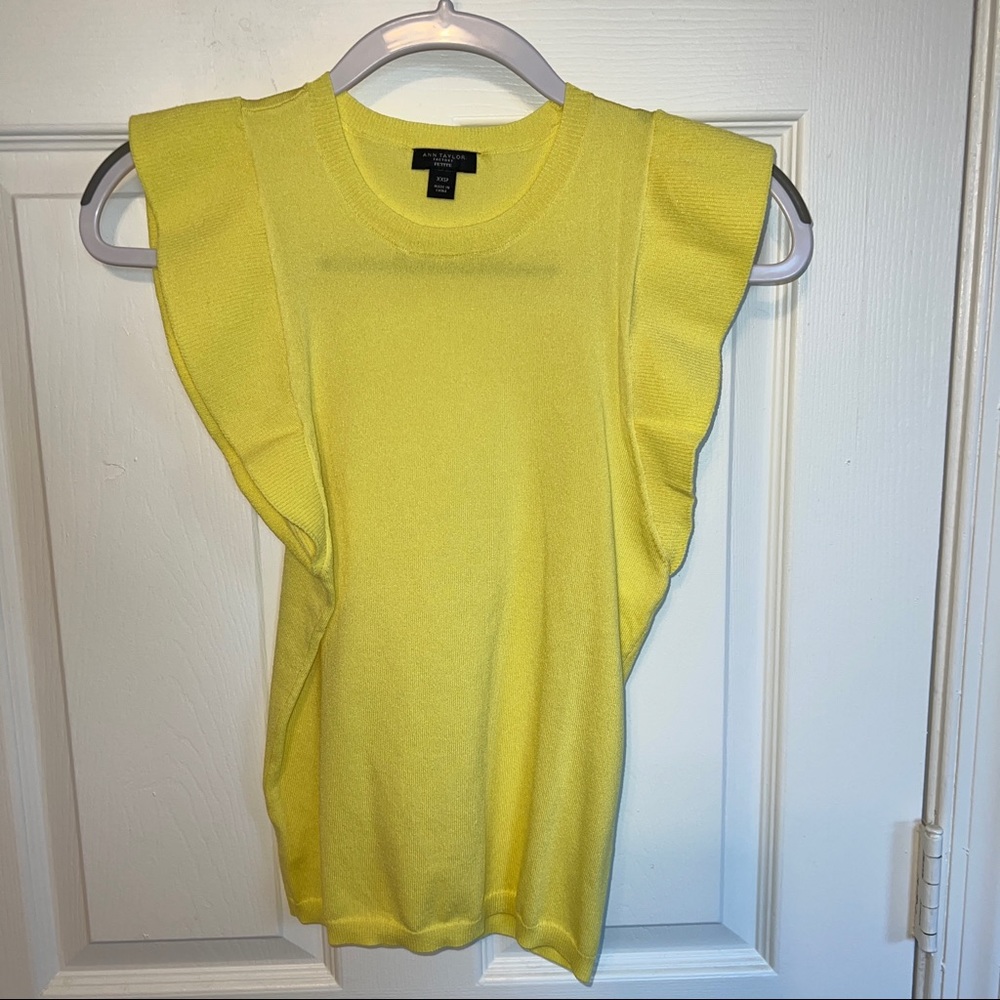 Yellow Ruffle Sleeve Top